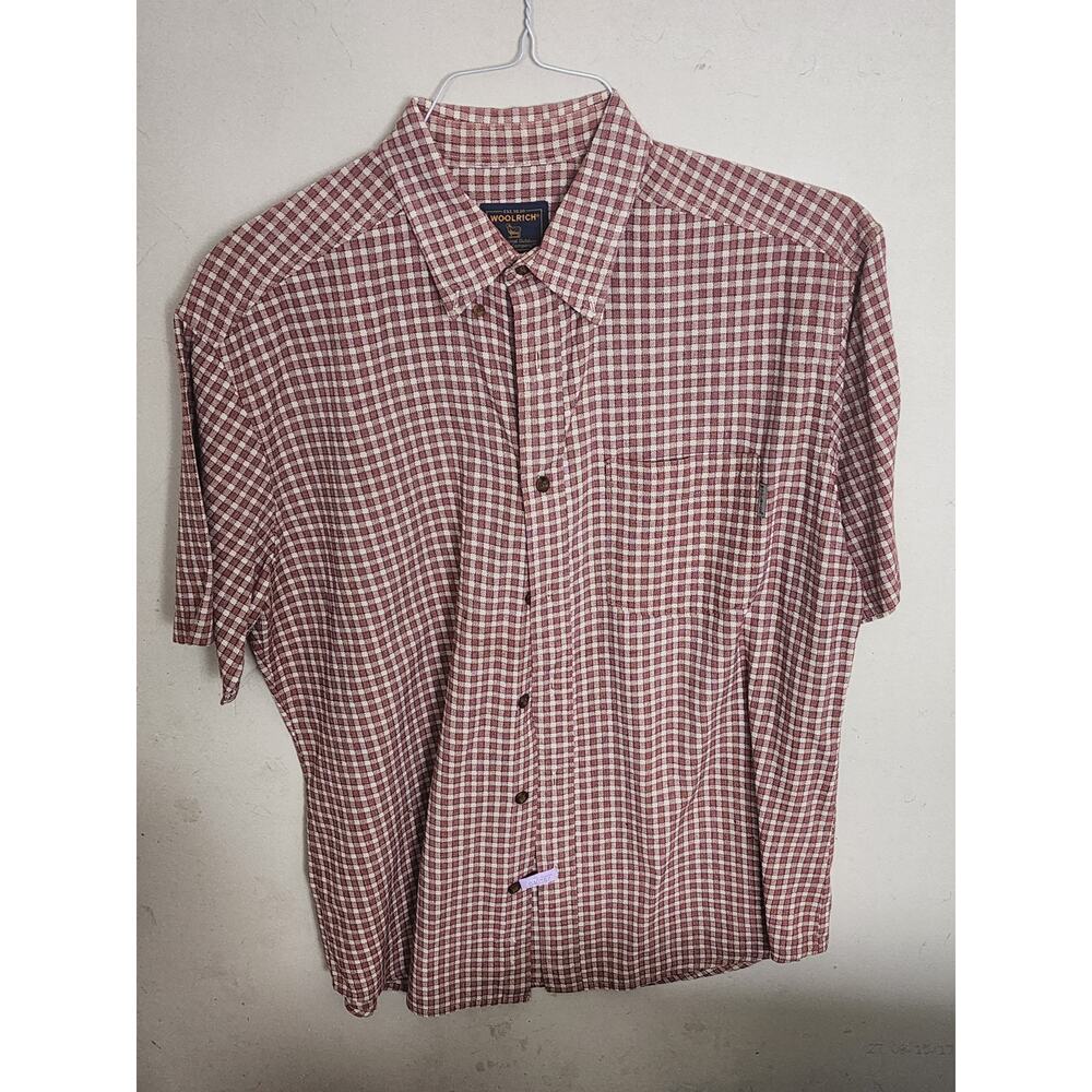 Red And White Woolrich Size Large Mens Shirt